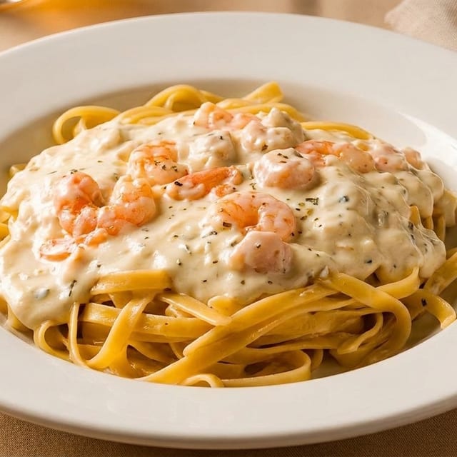 Gluten Free Shrimp Alfredo.
