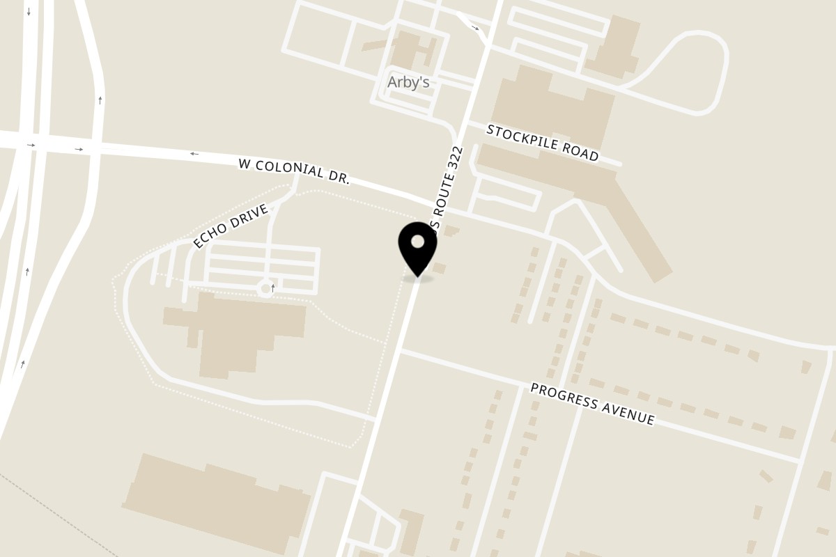 Map showing the location of Milroy OIP - Original Italian Pizza on 5037 Old US Hwy 322 in Reedsville